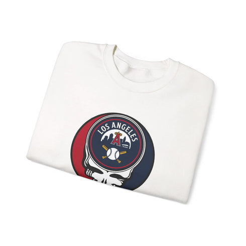 Grateful Dead - Los Angeles Angels Stealie Grateful Dead Crewneck Sweatshirt - MLB - StealieShop
